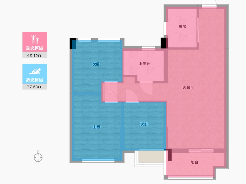 福建省-福州市-万科紫台-65.73-户型库-动静分区