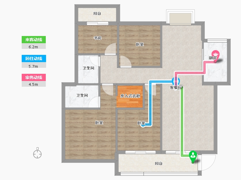 福建省-龙岩市-武平盛世鑫城-97.52-户型库-动静线