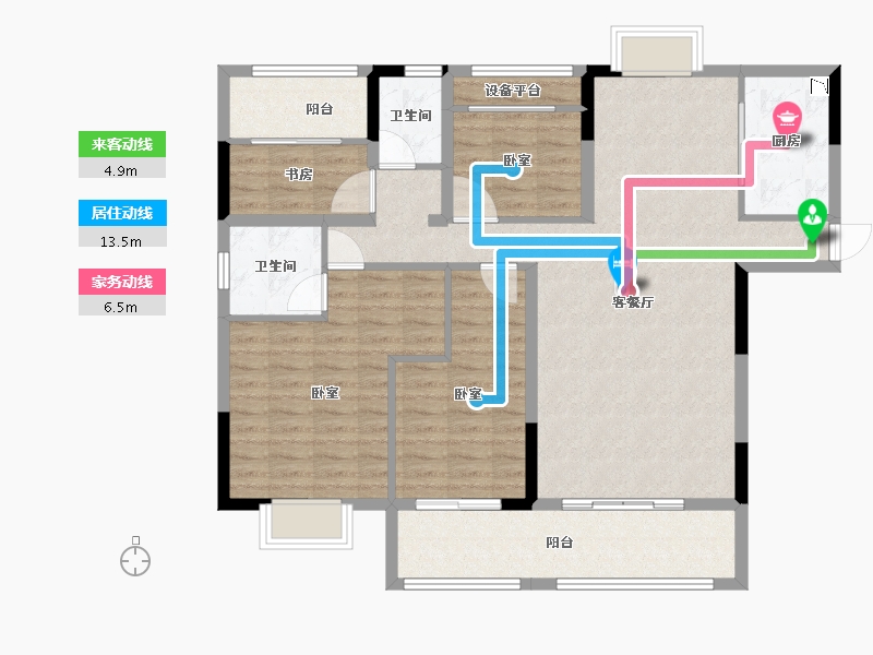 福建省-龙岩市-武平盛世鑫城-111.21-户型库-动静线