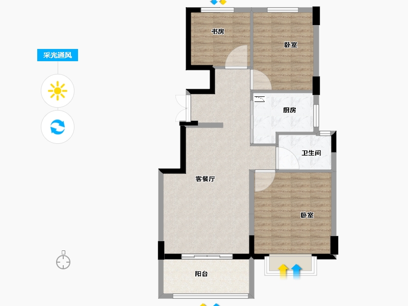 河南省-开封市-蓝光雍锦汇-90.01-户型库-采光通风