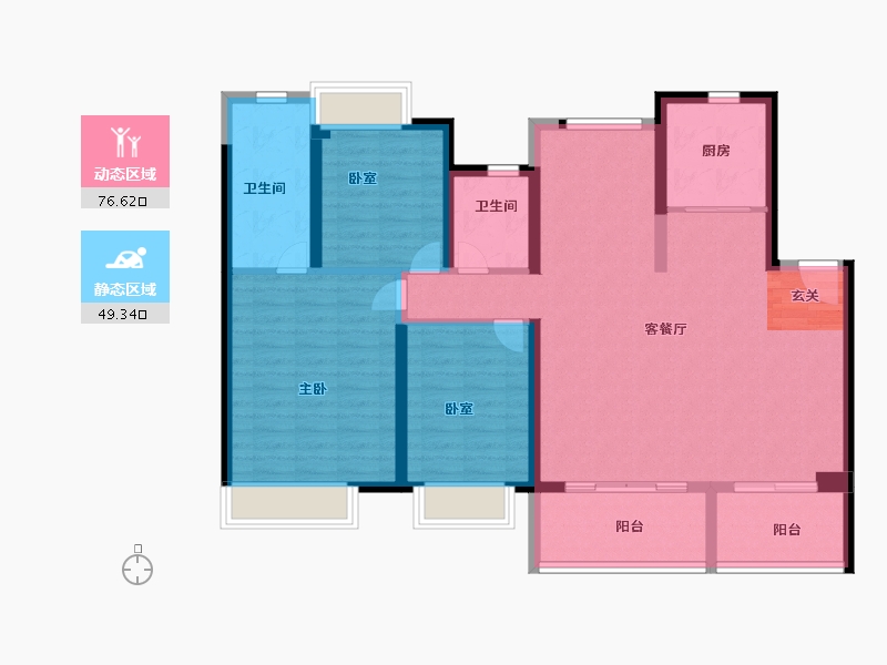 福建省-漳州市-融信壹号府-113.39-户型库-动静分区