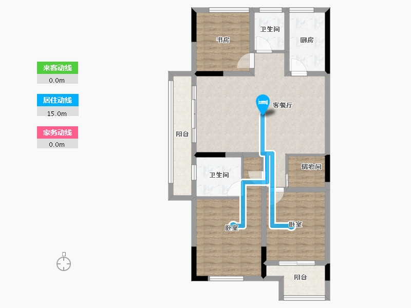 浙江省-绍兴市-绿城学府新城-93.60-户型库-动静线