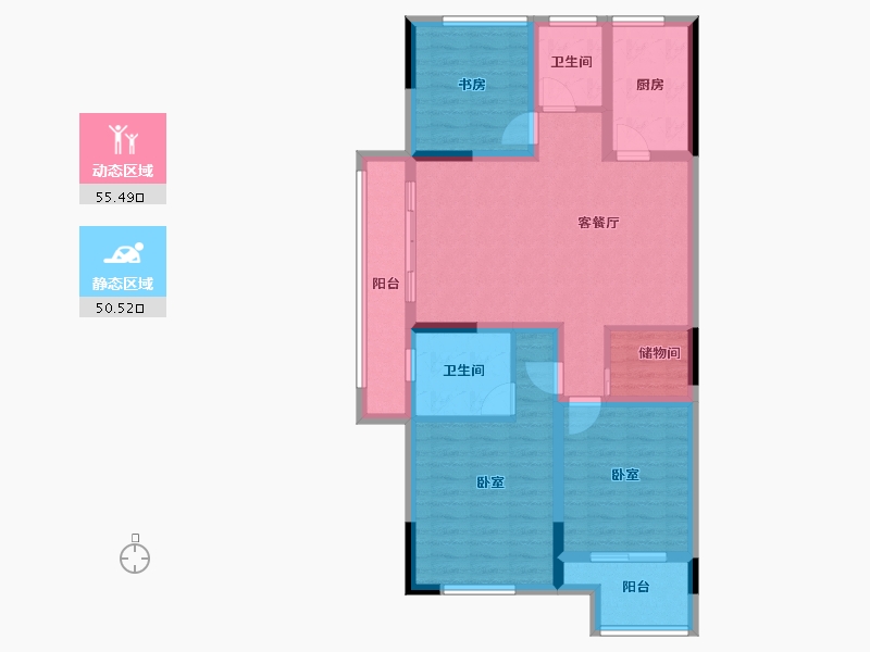 浙江省-绍兴市-绿城学府新城-93.60-户型库-动静分区