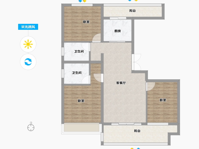 河南省-开封市-兰大豪庭-97.00-户型库-采光通风