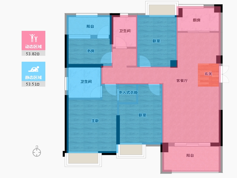 福建省-漳州市-瀚海五凤郡-96.15-户型库-动静分区