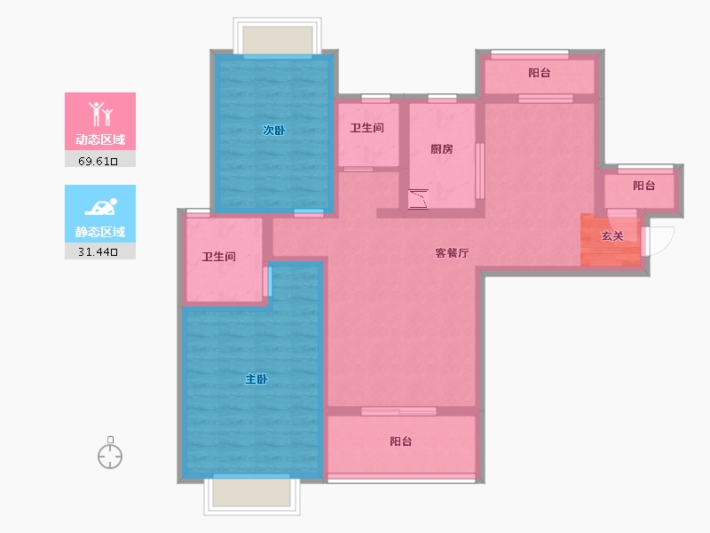 江西省-宜春市-上高印象-88.32-户型库-动静分区