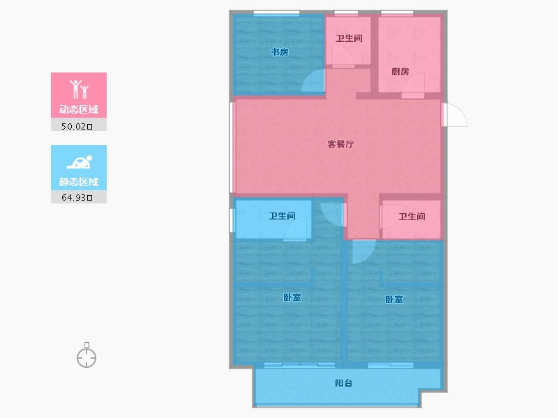 山东省-烟台市-恒达祥合院-103.01-户型库-动静分区