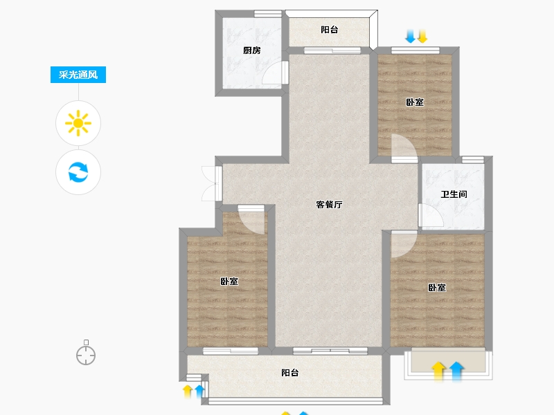 山东省-枣庄市-儒辰青檀府-95.13-户型库-采光通风