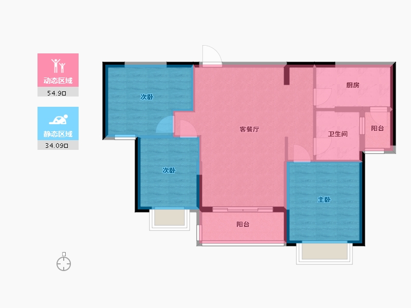 福建省-福州市-平潭恒大御景湾-80.01-户型库-动静分区