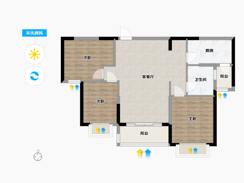 福建省-福州市-平潭恒大御景湾-80.01-户型库-采光通风