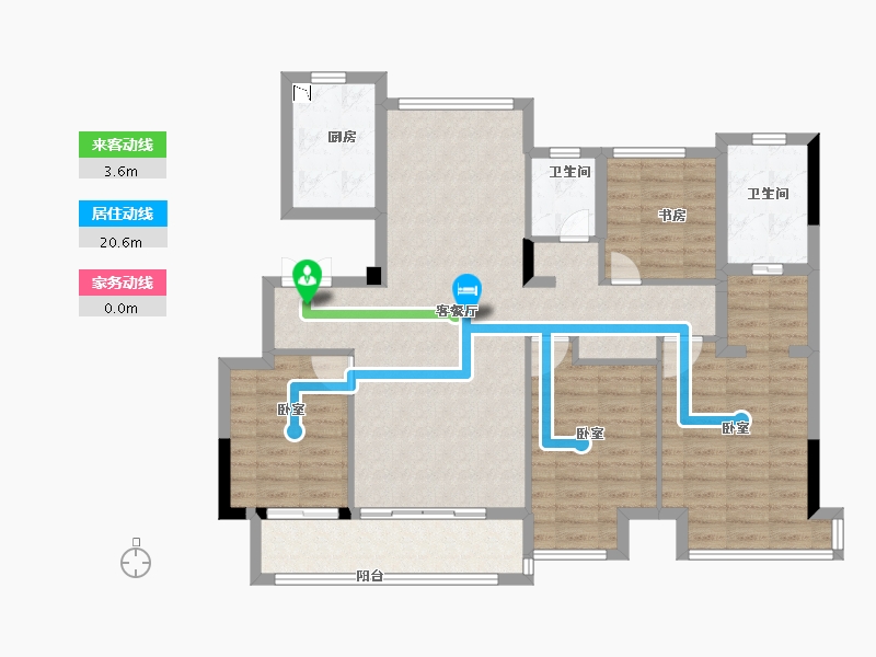 浙江省-绍兴市-诸暨中南樾府-111.00-户型库-动静线