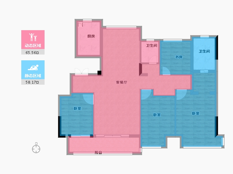 浙江省-绍兴市-诸暨中南樾府-111.00-户型库-动静分区