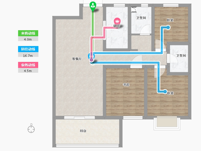 河南省-安阳市-洹滨雅居-89.74-户型库-动静线