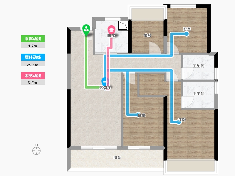 浙江省-杭州市-荣安春月杭宁府-89.62-户型库-动静线