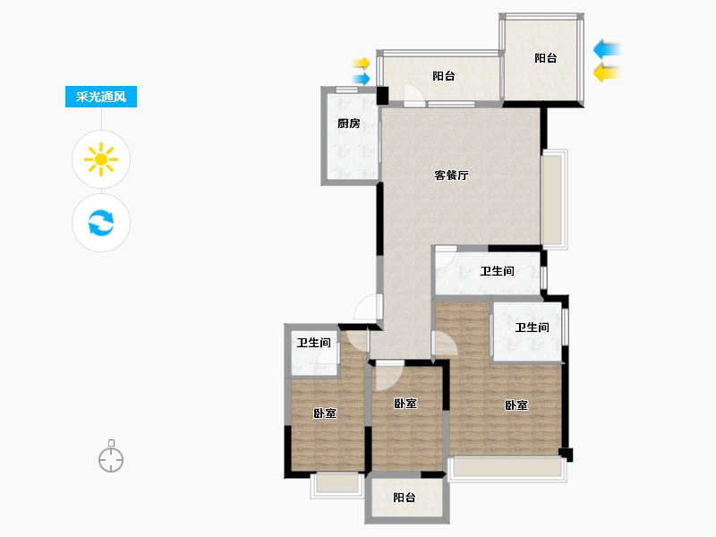 河南省-郑州市-亚星上湖嘉园-142.99-户型库-采光通风