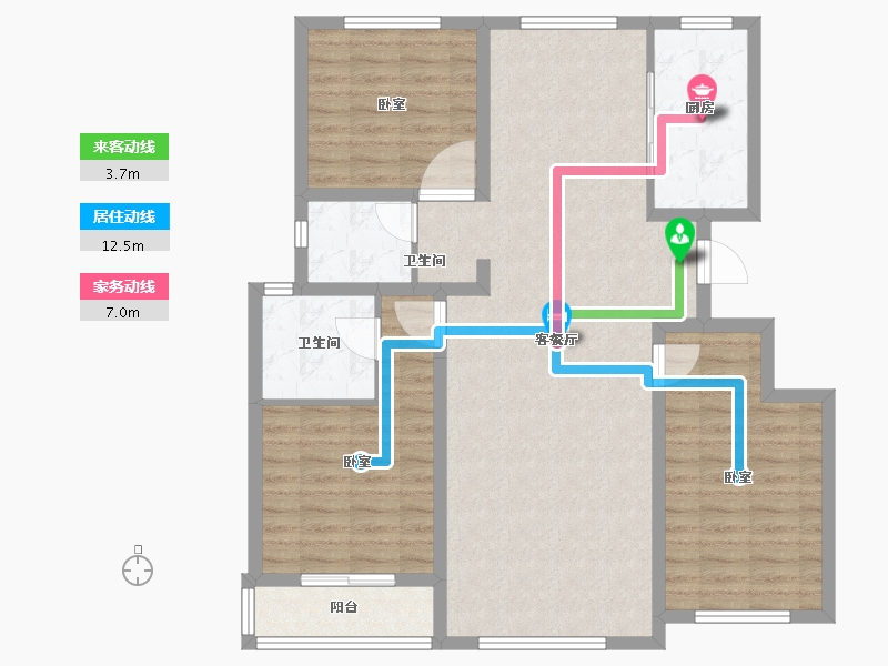 新疆维吾尔自治区-乌鲁木齐市-西府小院-101.00-户型库-动静线