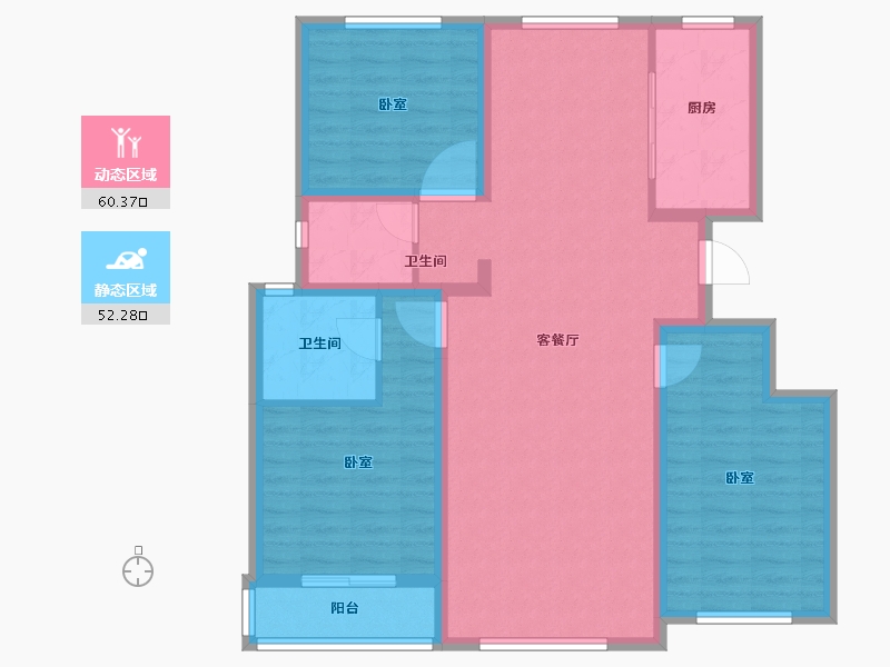 新疆维吾尔自治区-乌鲁木齐市-西府小院-101.00-户型库-动静分区