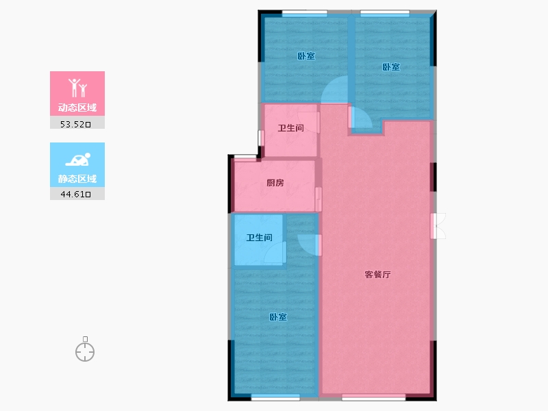 新疆维吾尔自治区-乌鲁木齐市-和瑞悦府-89.05-户型库-动静分区