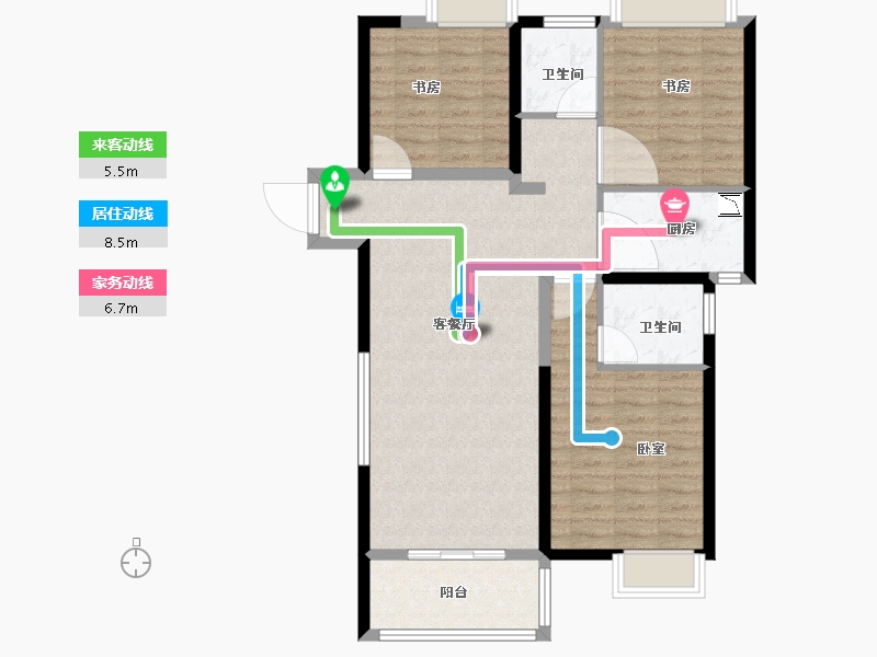 河南省-郑州市-朗悦公园道1号-93.00-户型库-动静线