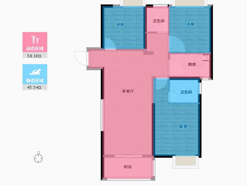 河南省-郑州市-朗悦公园道1号-93.00-户型库-动静分区