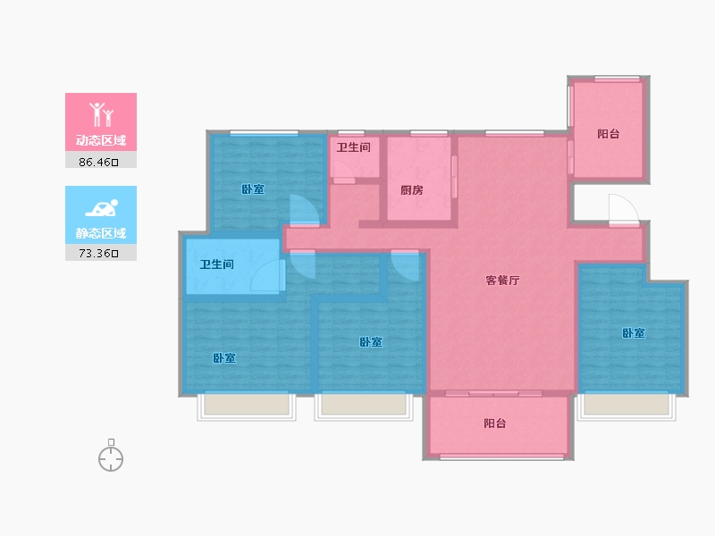 河南省-新乡市-城开玫瑰庄园-141.99-户型库-动静分区