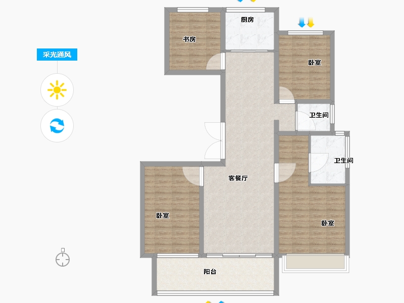 河南省-开封市-兰大豪庭-120.00-户型库-采光通风