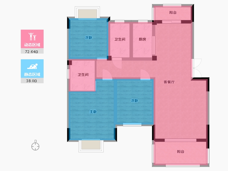 江西省-宜春市-都市江南-98.39-户型库-动静分区