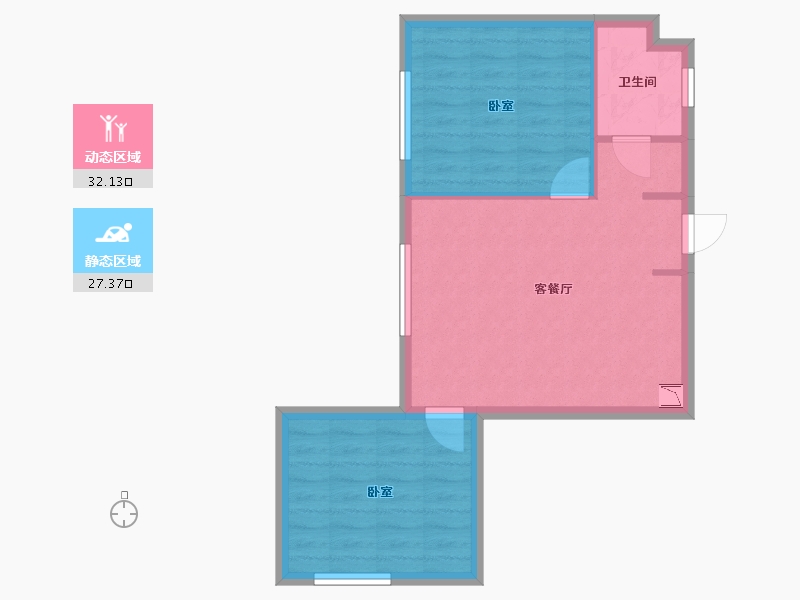 山东省-烟台市-丰金紫金山庄-53.66-户型库-动静分区