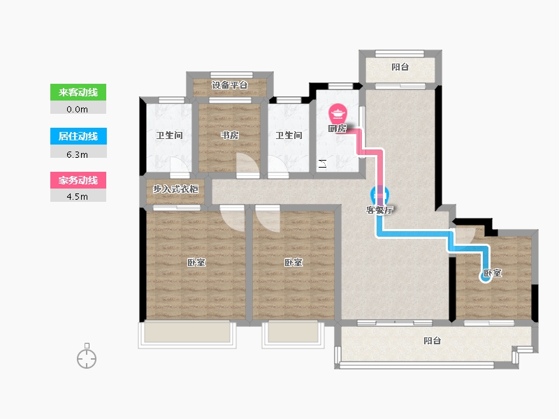 浙江省-舟山市-岱美银河湾-111.00-户型库-动静线