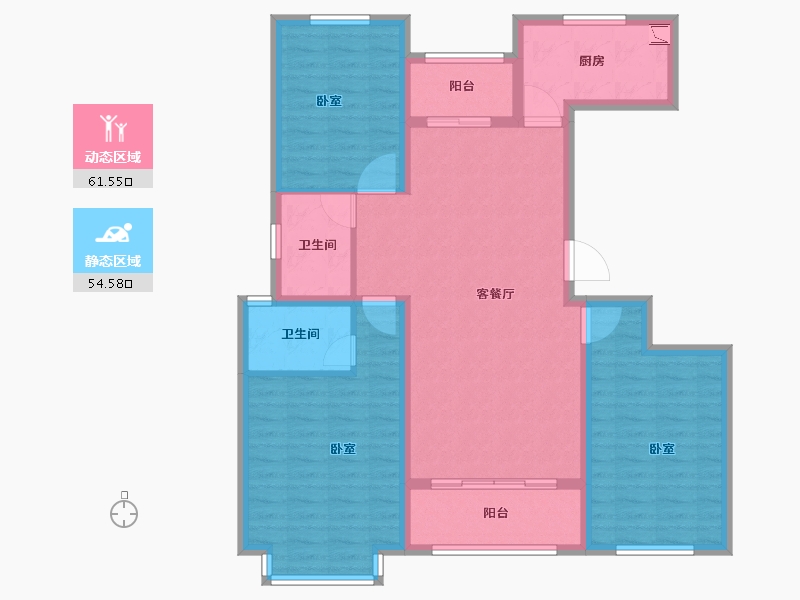 河南省-安阳市-润安文和苑-103.99-户型库-动静分区