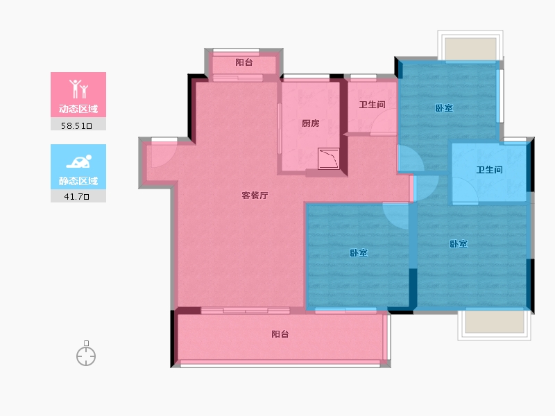 福建省-莆田市-玖玺·正荣府3期-90.00-户型库-动静分区