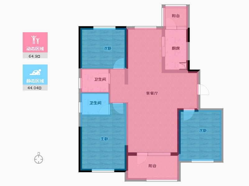 山东省-烟台市-翡翠康城-97.00-户型库-动静分区