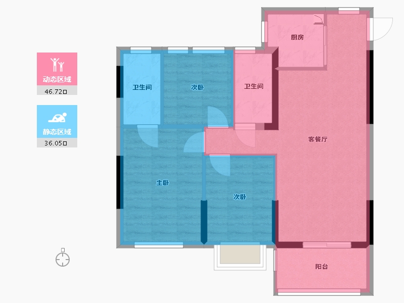 福建省-福州市-万科紫台-74.17-户型库-动静分区