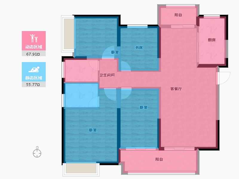 河南省-郑州市-中海万锦公馆-111.00-户型库-动静分区