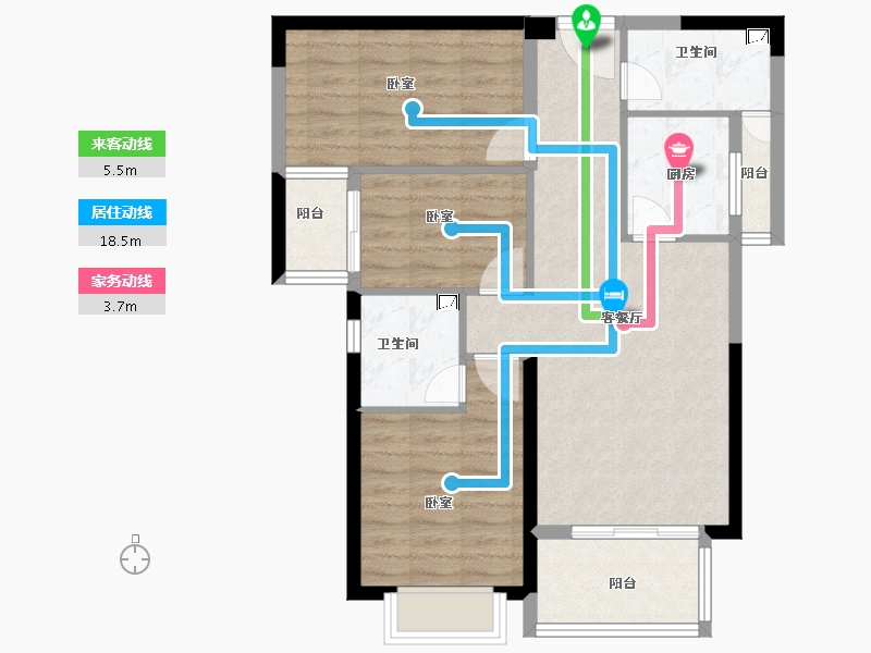 福建省-泉州市-当代万国城MOMΛ-78.00-户型库-动静线