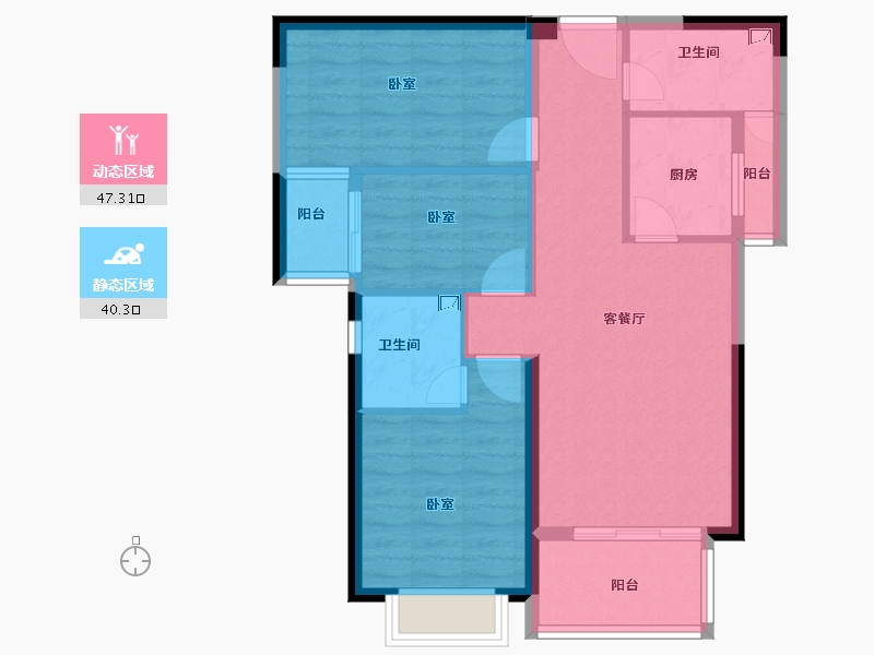 福建省-泉州市-当代万国城MOMΛ-78.00-户型库-动静分区