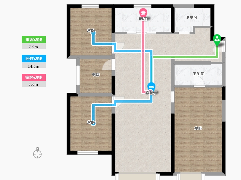 山东省-潍坊市-阳光100喜马拉雅-110.13-户型库-动静线