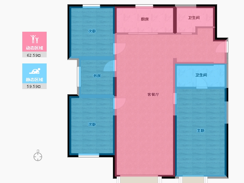 山东省-潍坊市-阳光100喜马拉雅-110.13-户型库-动静分区