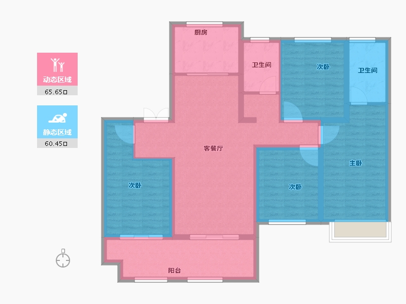 山东省-枣庄市-润东·金钻公馆-113.02-户型库-动静分区