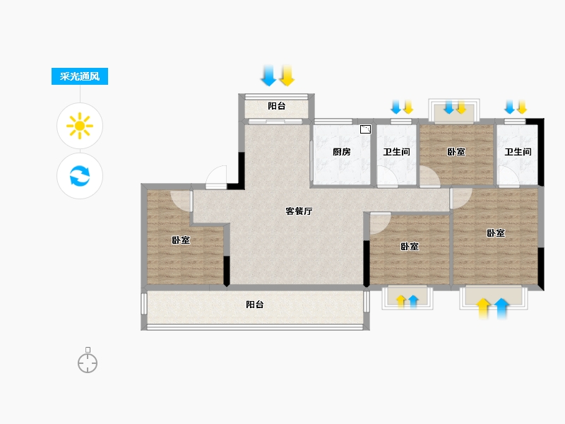 福建省-莆田市-三盛·中梁|璞悦风华-114.00-户型库-采光通风