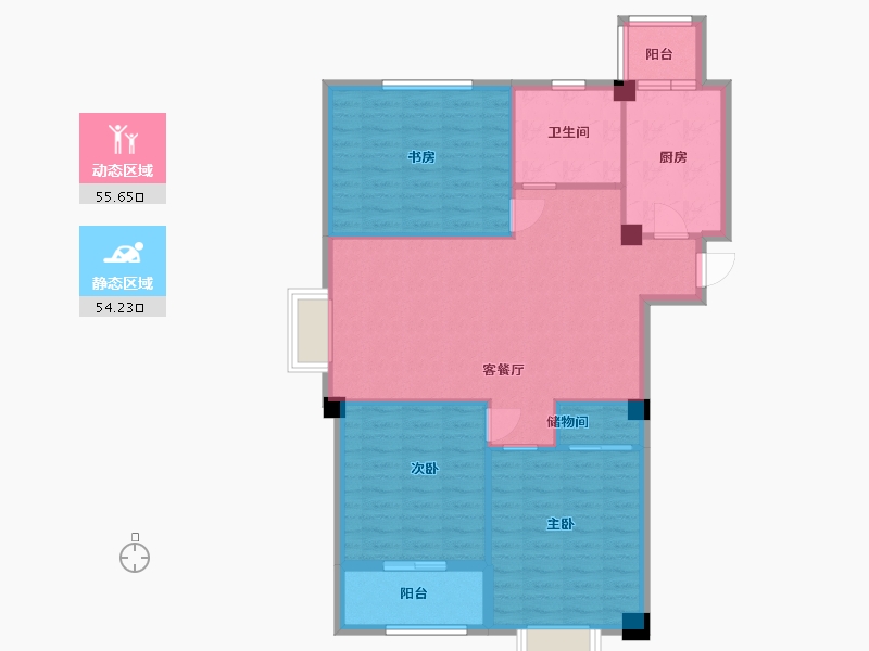 山东省-潍坊市-世纪阳光城市广场-99.99-户型库-动静分区