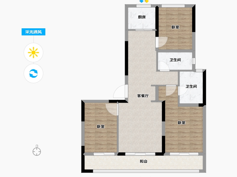 浙江省-舟山市-大发融悦新界公馆-93.00-户型库-采光通风