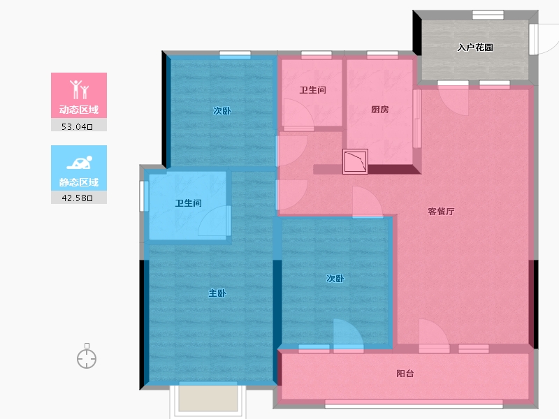 山东省-青岛市-青岛龙湖光年-90.00-户型库-动静分区