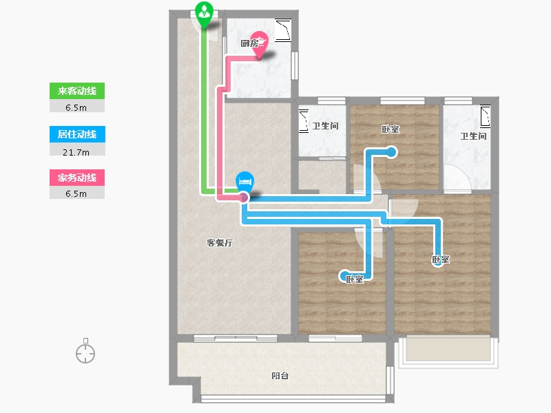 河南省-开封市-通许碧桂园-93.00-户型库-动静线