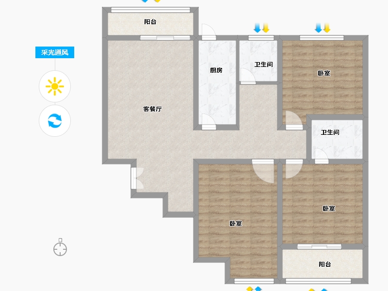 河南省-焦作市-东盛苑-111.10-户型库-采光通风