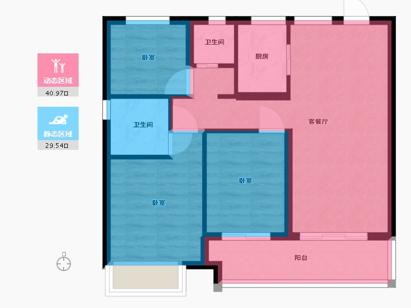 浙江省-绍兴市-水韵蓝湾-62.67-户型库-动静分区