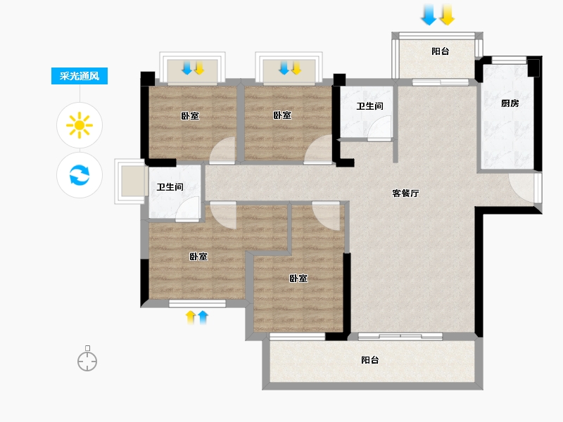 福建省-泉州市-景园合著-96.00-户型库-采光通风