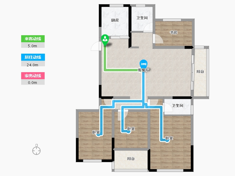 浙江省-绍兴市-绿城学府新城-103.83-户型库-动静线