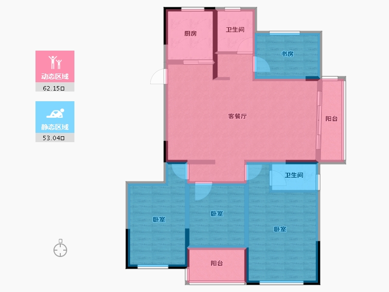 浙江省-绍兴市-绿城学府新城-103.83-户型库-动静分区