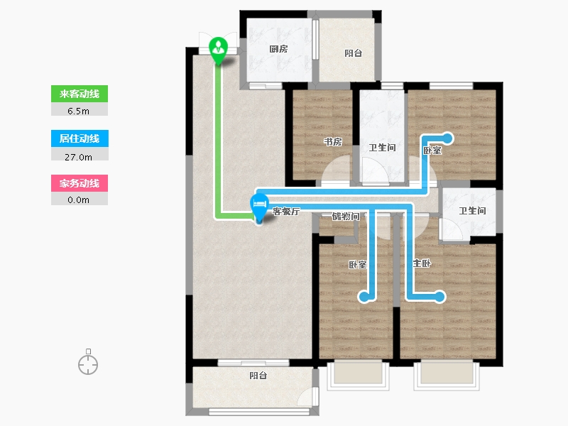 河南省-洛阳市-恒泰中心-110.54-户型库-动静线